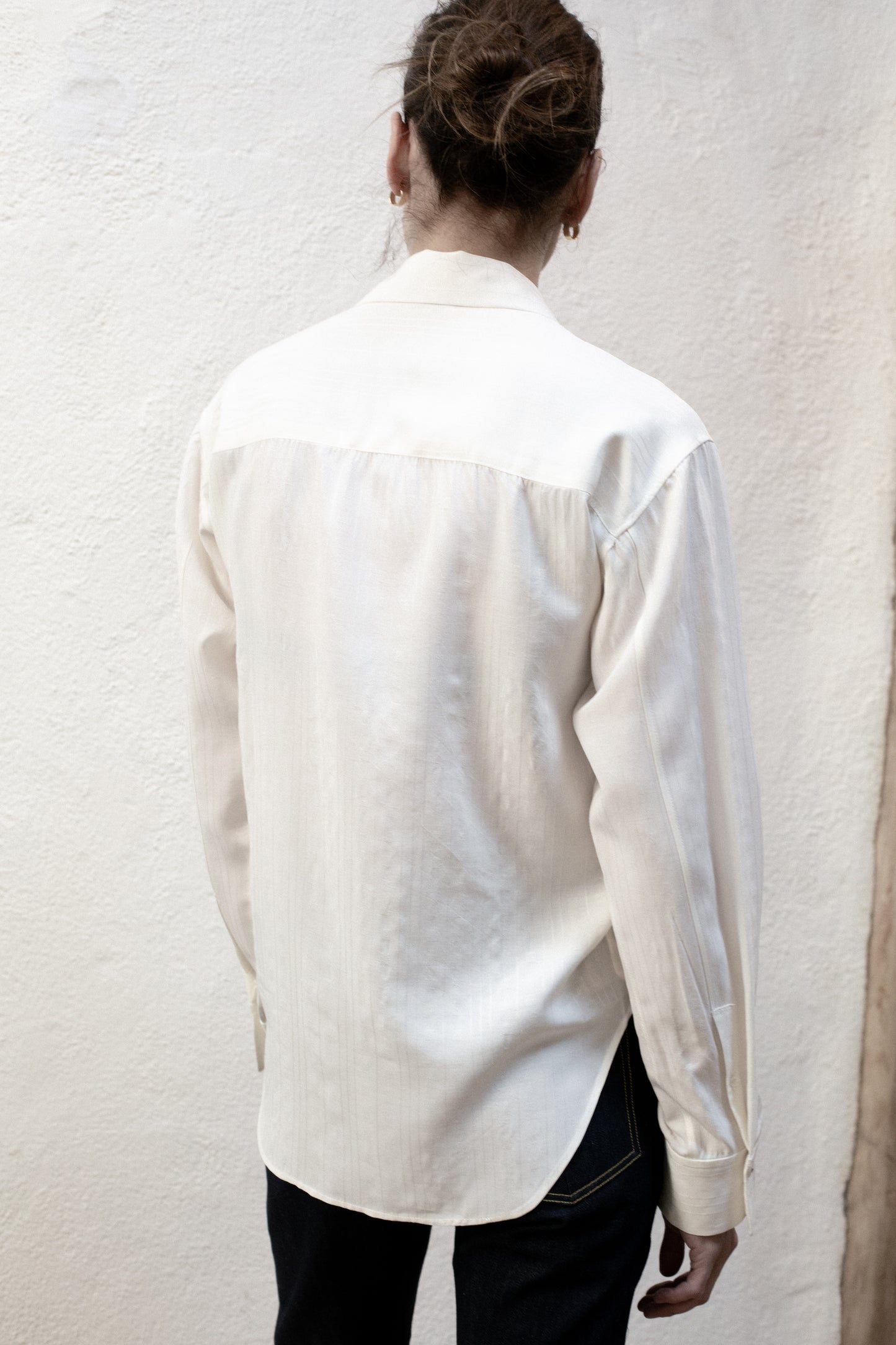 Casual Shirt in Creme Tencel Plaid