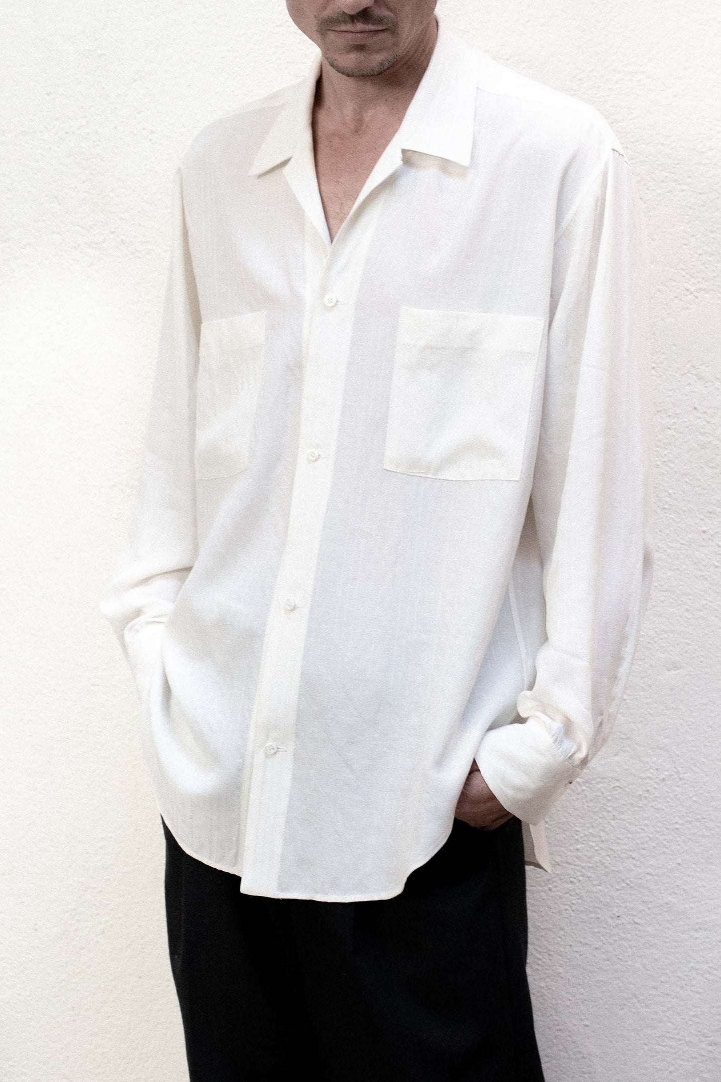 Casual Shirt in Creme Tencel Plaid