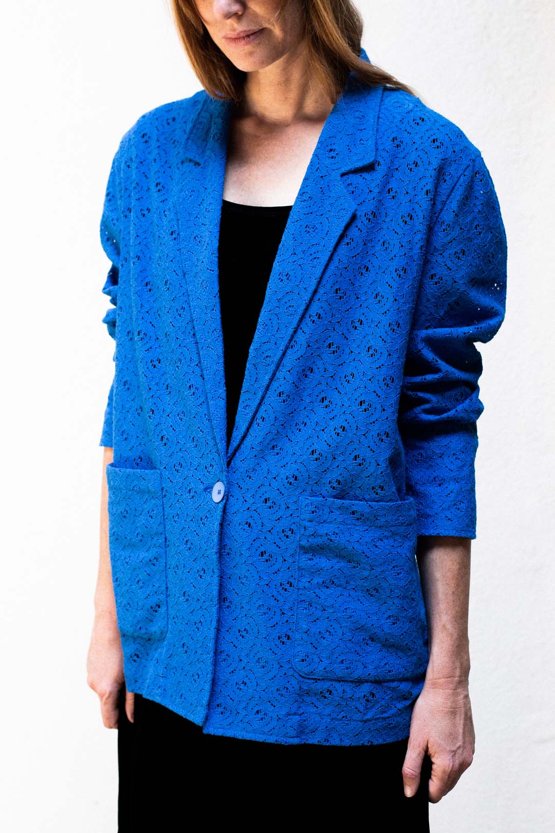 DURAND BLUE LACE BLAZER