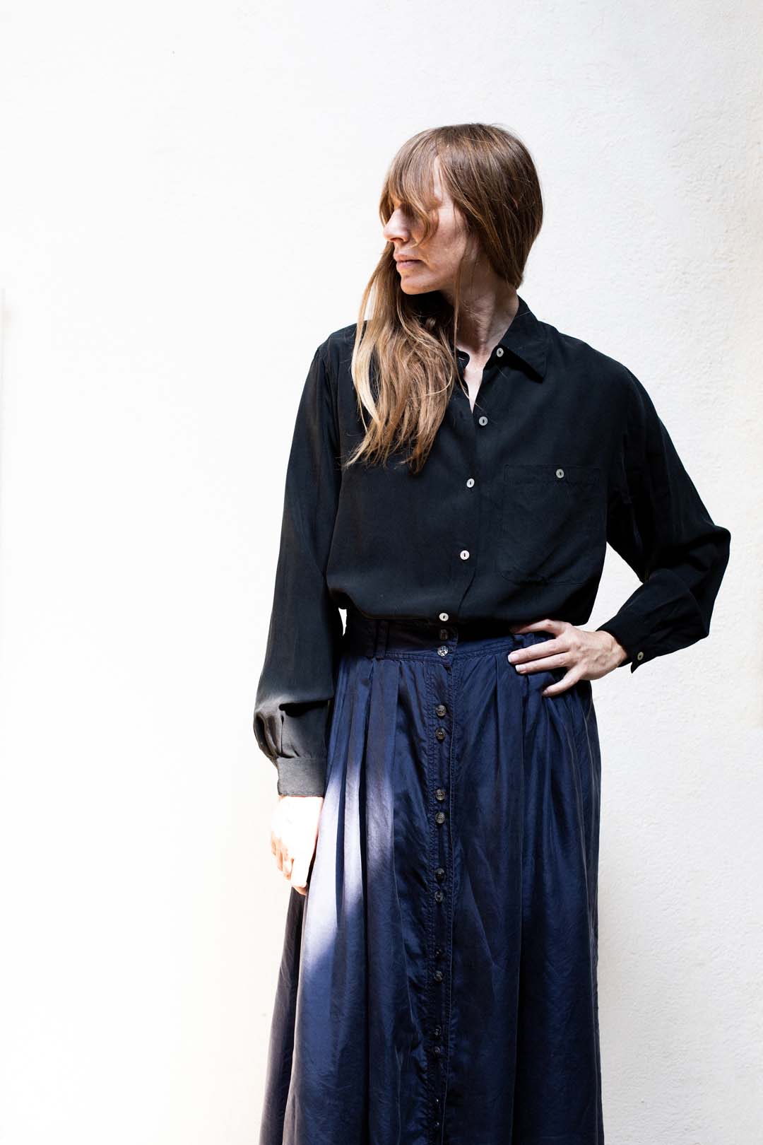 Vintage Silk Black Shirt