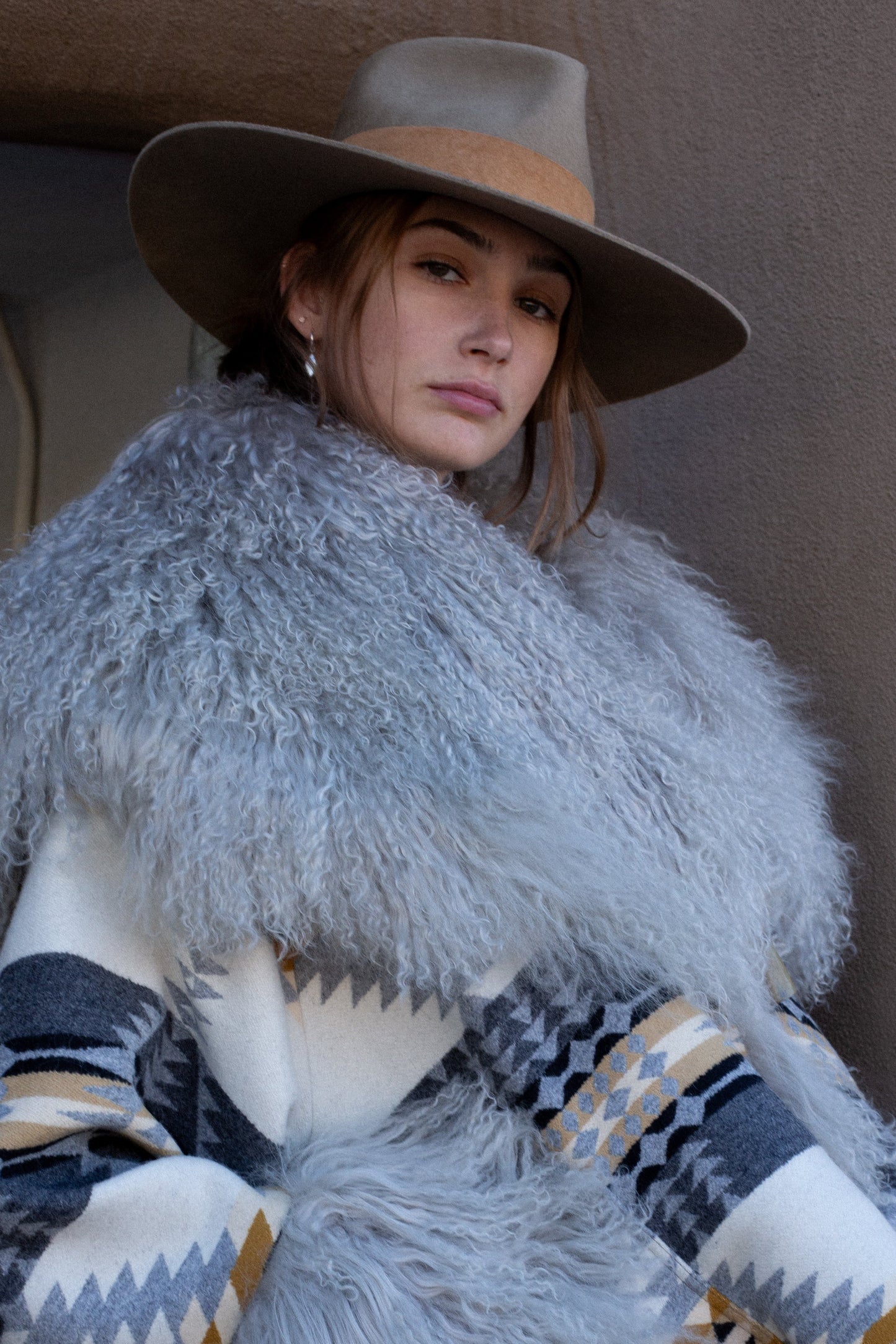 Brown wool Janessa Leone hat