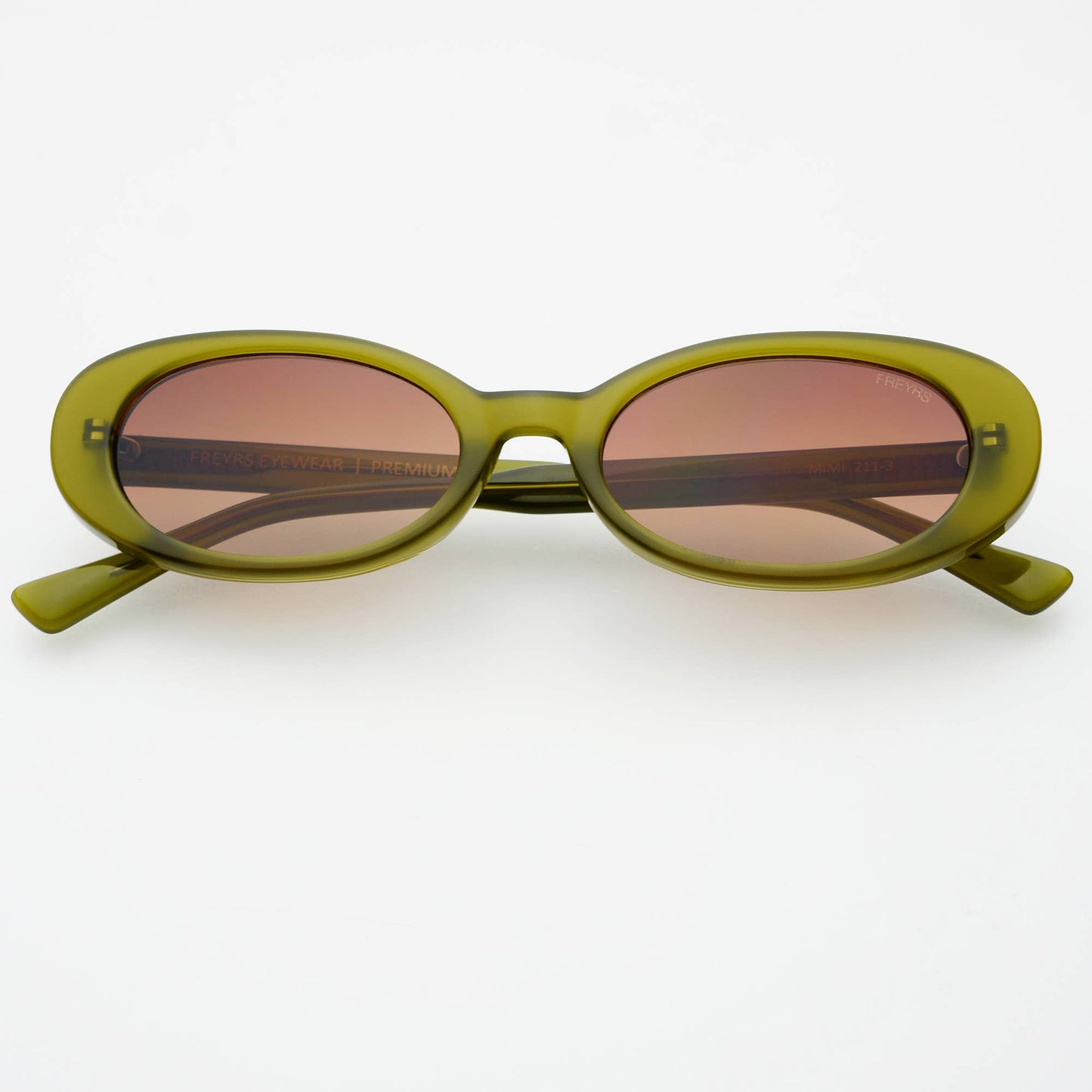Mimi Acetate Oval Sunglasses : Olive