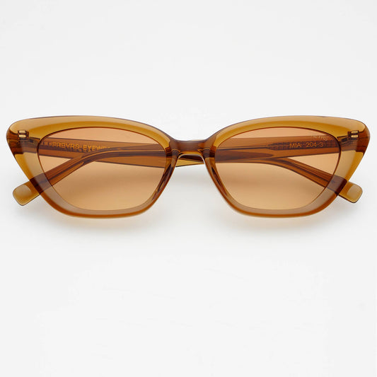 Mia Acetate Cat Eye Womens Sunglasses     : Crystal Brown
