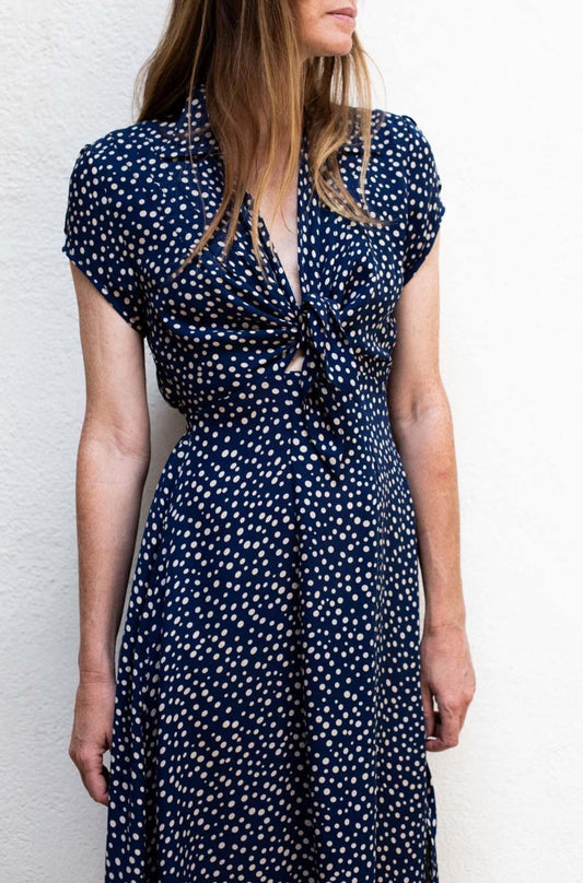 Lindsey Thornburg Clark Navy Egg Spot Dress