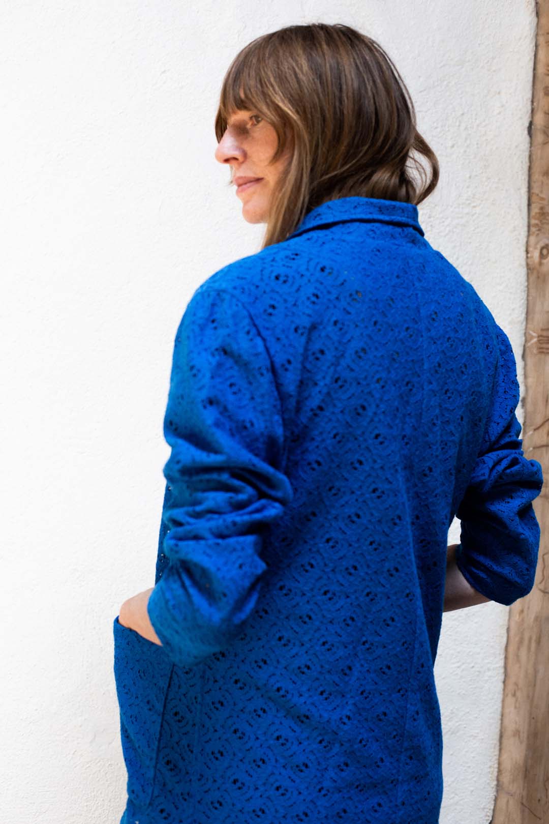 DURAND BLUE LACE BLAZER