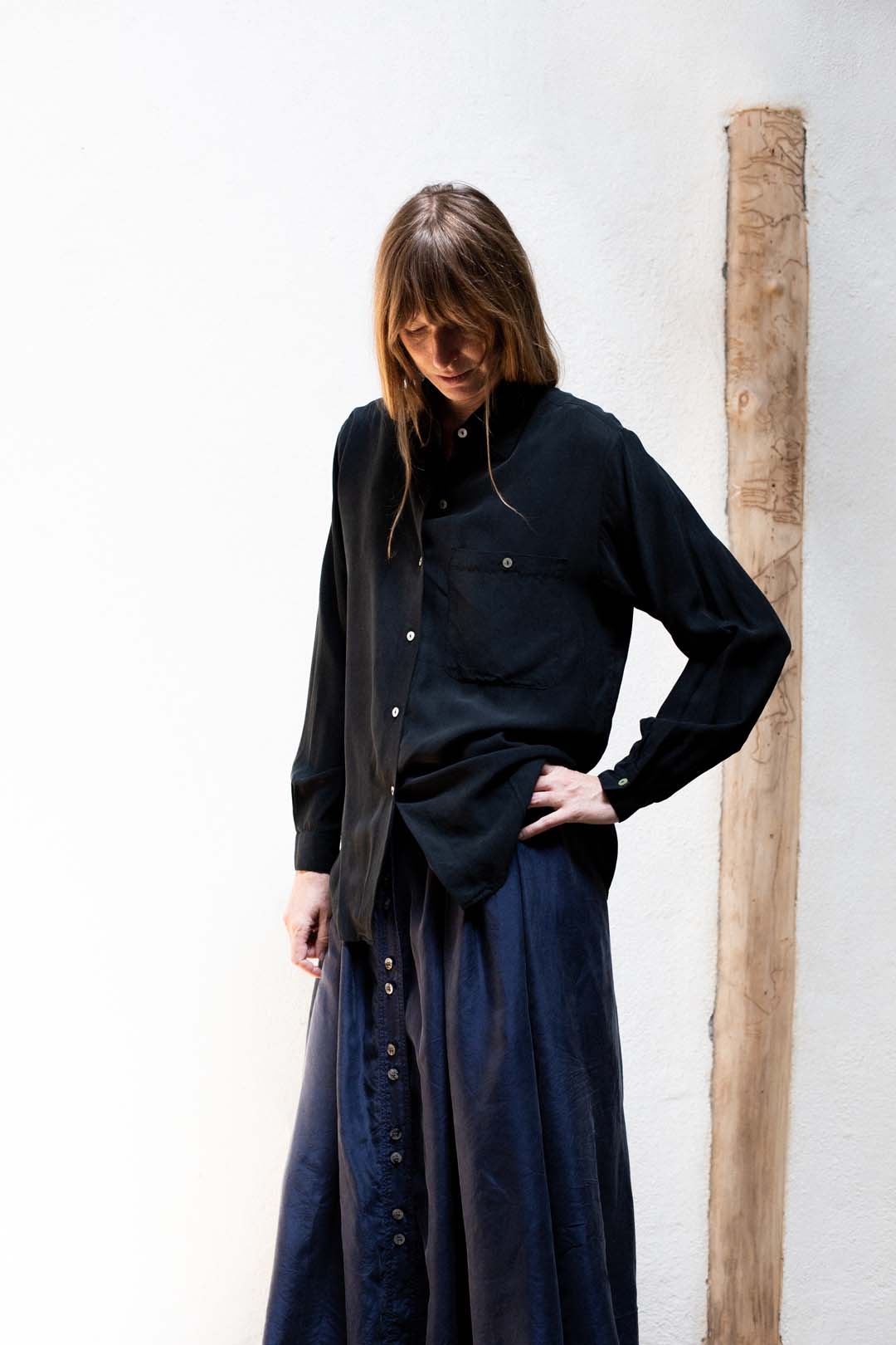 Vintage Silk Black Shirt