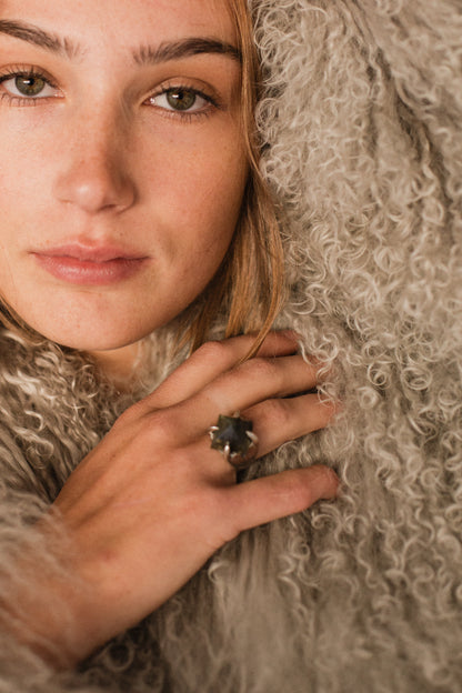 LABRADORITE| DOVETAIL PYRAMID TALON RING