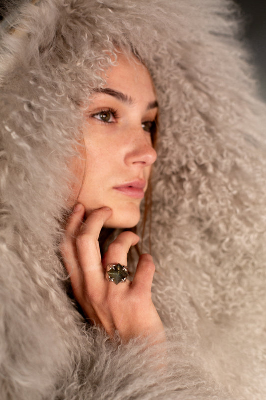 LABRADORITE| DOVETAIL PYRAMID TALON RING