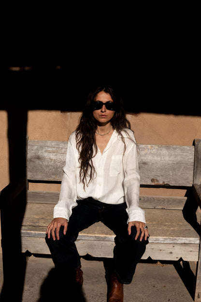 Casual Shirt in Creme Tencel Plaid (Copy)