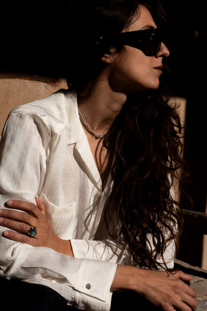 Casual Shirt in Creme Tencel Plaid (Copy)