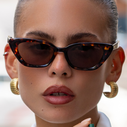 Mia Acetate Cat Eye Womens Sunglasses : Brown Tortoise