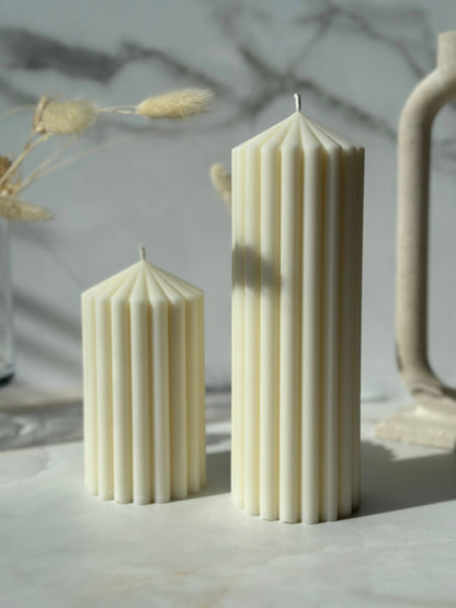 Céline & Chloé | Home Decor | Wedding Decor | Pillar Candles: Cream / Céline / Unscented