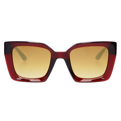 Coco Womens Sunglasses: Burgundy / Gold mirror